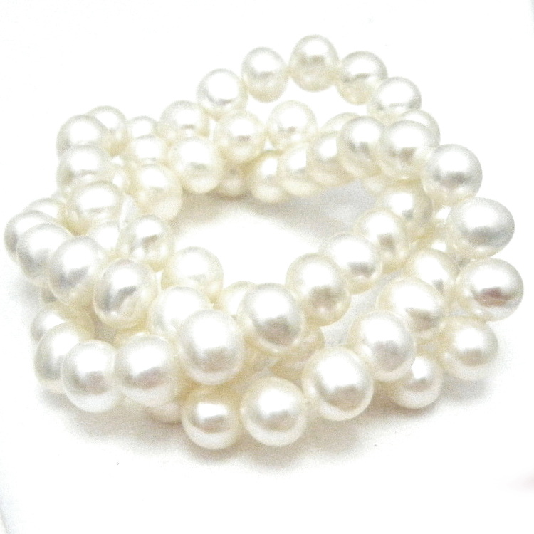 White 6mm Semi Round Pearls